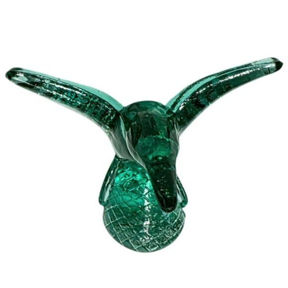 VTG Crea Murano Hummingbird Figurine Green Art Glass Milano Italy Bird Sculpture - Picture 9 of 12